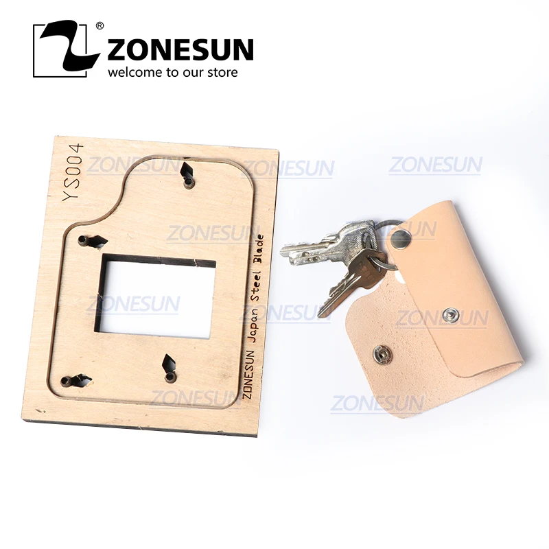 ZONESUN S004 изготовленный на заказ кожаный брелок для ключей высечки ручной работы