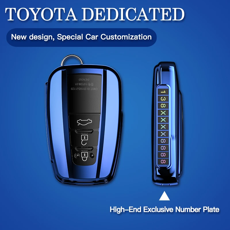 Чехол для автомобильного ключа Toyota Land Cruiser Prado 2017 2018 Camry V70 CHR Prius Corolla RAV4 аксессуары