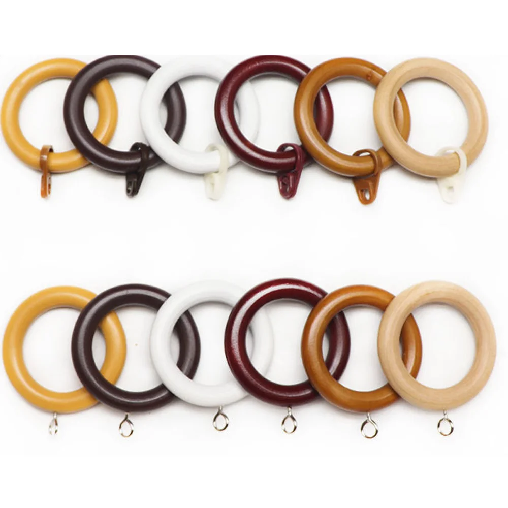 

1 Dozen Wooden curtain rings Decorative Wood Ring with Detachable Clip