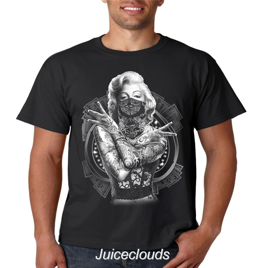 Мэрилин Монро футболка Гангстер покер лицо татуировки Мужская для молодежи