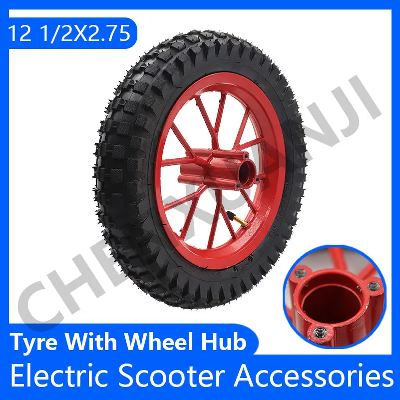 

12 1/2 X 2.75 Tyre 12.5 *2.75 Tire with Aluminum Wheel Hub for 12.5 Inch 49CC Dirt Bike MX350 MX400 Scooter Tire Red Wheel