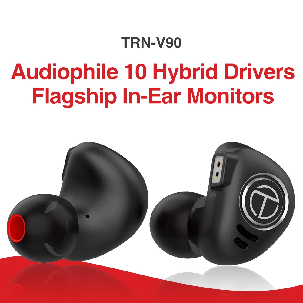 TRN V90 1DD + 4BA HIFI Гибридный наушник для бега спортивные наушники гарнитура VX T1 T2 T3 T4 |