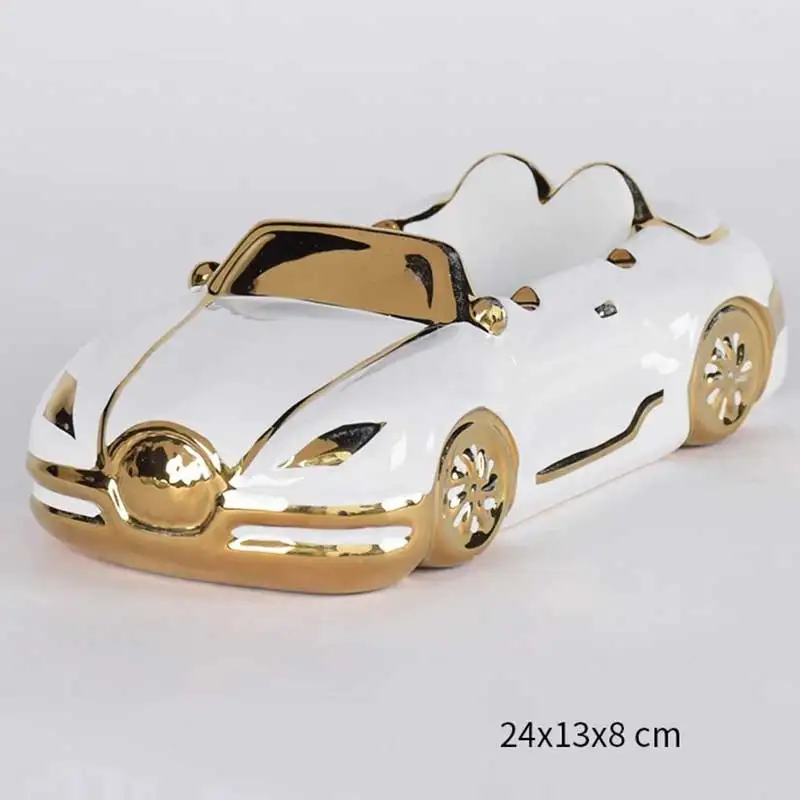

1pc Ceramic Car Shaped Ashtray Simple Racer Ash Tray Ornaments Home Decoration TD326