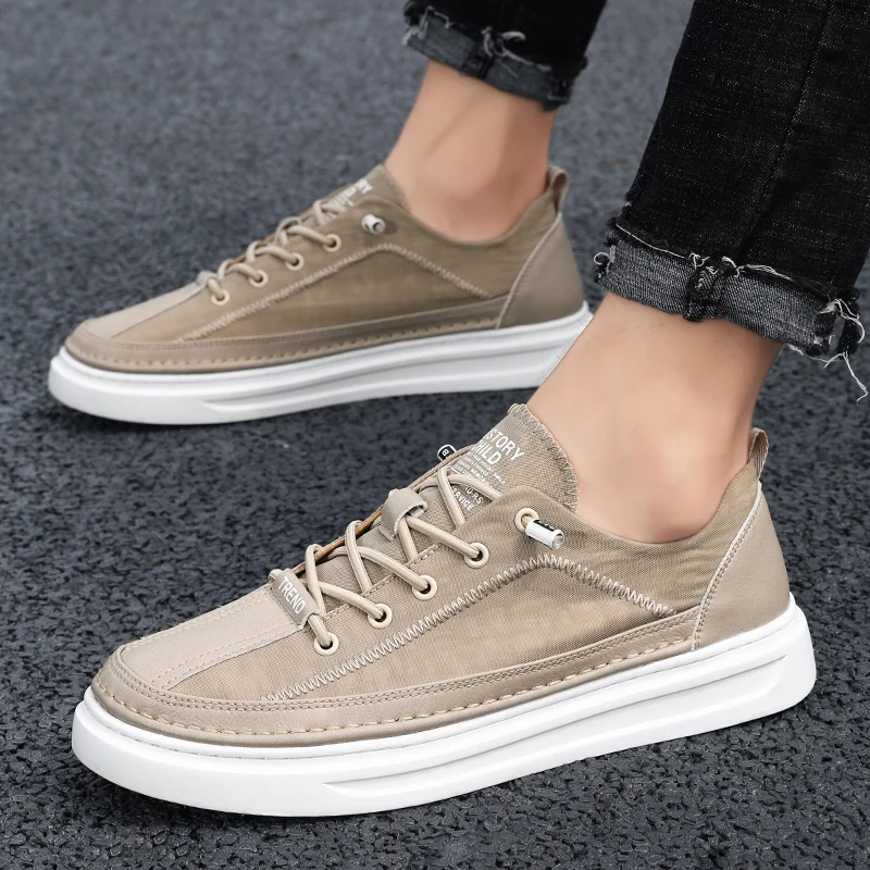 Мужская парусиновая обувь Мужские лоферы Летняя из воздухопроницаемой ткани