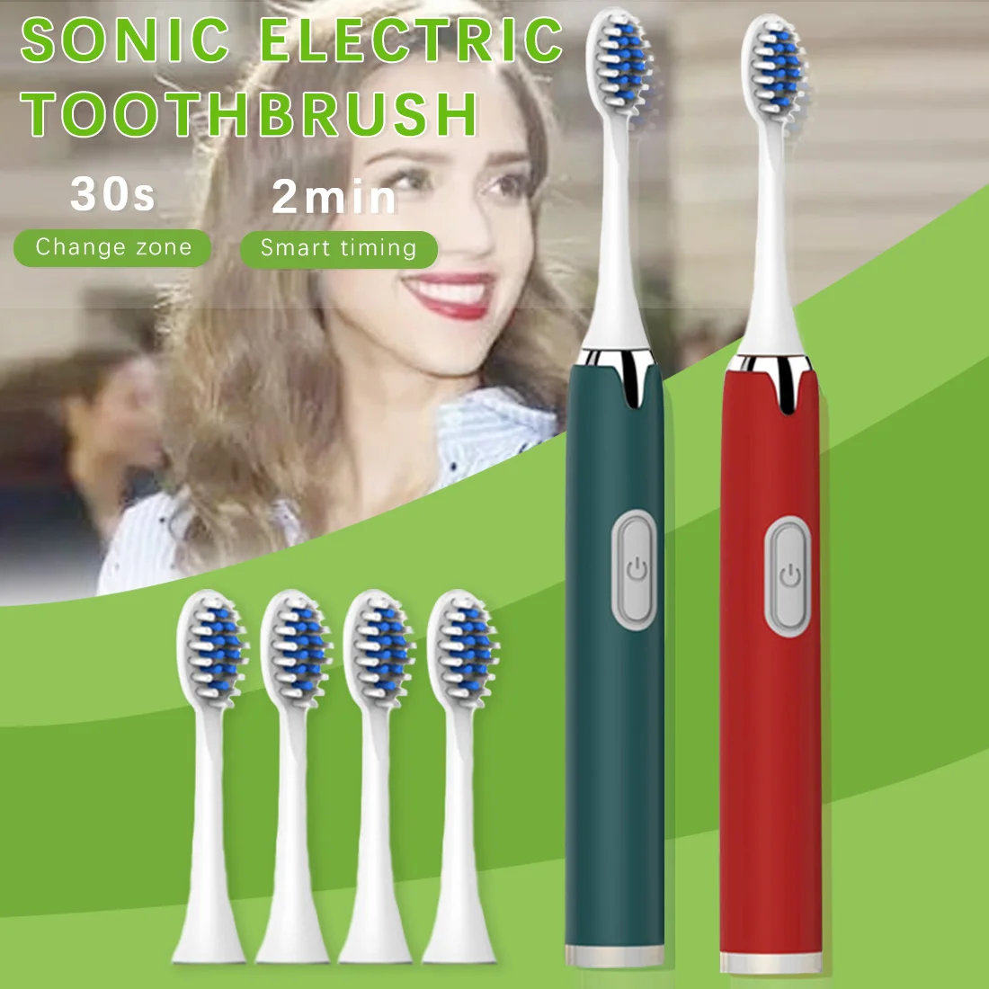 

Electric Toothbrush Ultrasonic Teeth Brush Deep Cleaning Ultrasonic Automatic Smart Toothbrush Rechargeable Waterproof