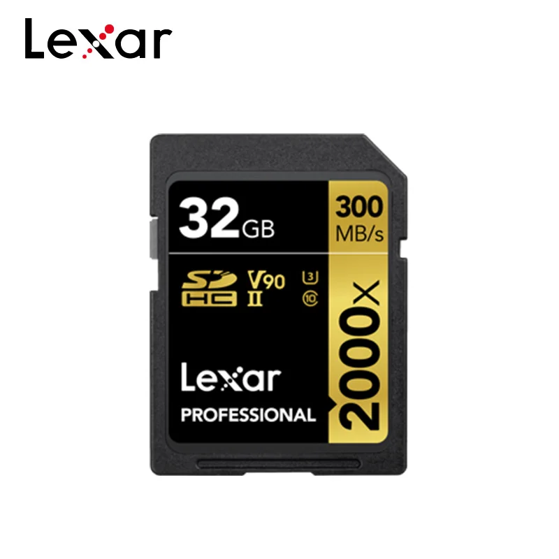 Оригинальная профессиональная SD карта Lexar 300 Φ SDHC 2000x32GB SDXC памяти U3 64 Гб 128 ГБ V90 для