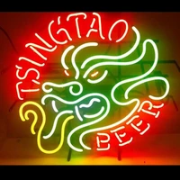custom tsingtao dragon beer glass neon light sign beer bar