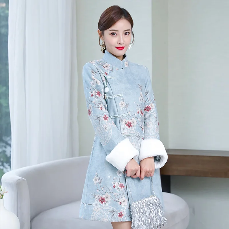 Традиционное китайское восточное платье Qipao женское пикантное современное