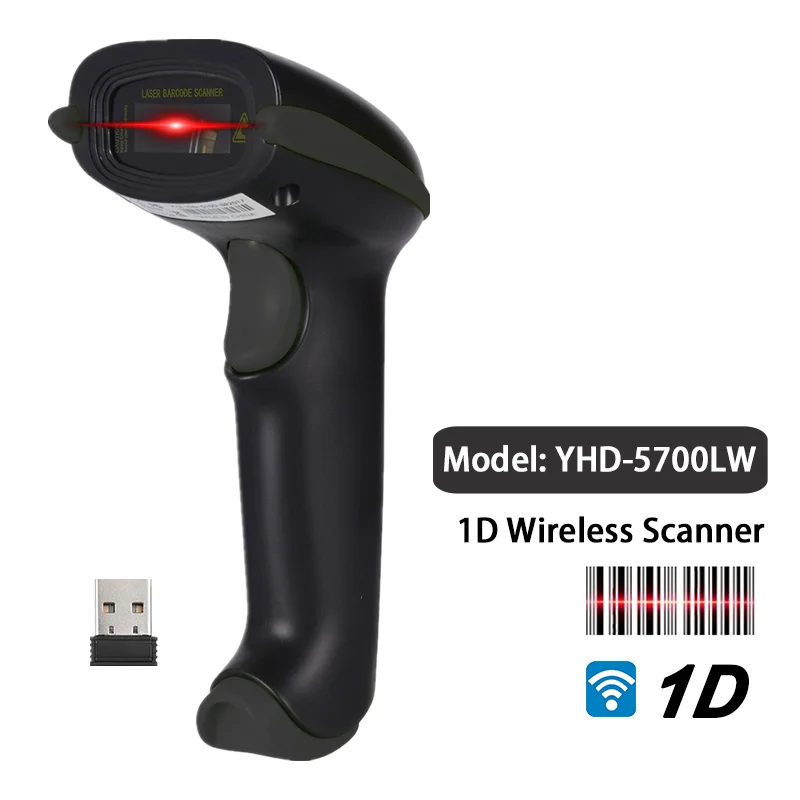 

YHDAA 1D Laser Wireless Barcode Scanner Reader for Laptop and Desktop Computer in Bank and Warehouse Brazil Febran Bar Code
