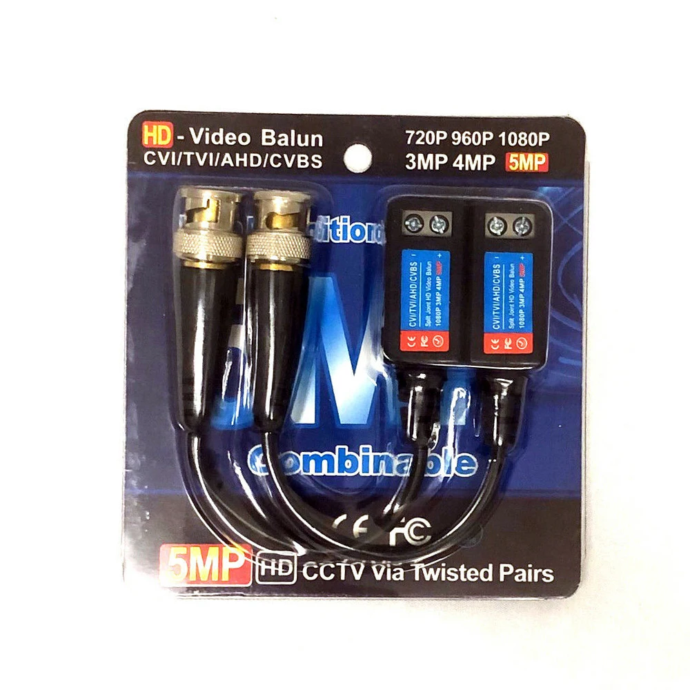 Переходник BNC к CAT5 CAT6 UTP для видеонаблюдения HD TVI 1080P 4MP 5MP 8MP 4K 10 шт. в упаковке |