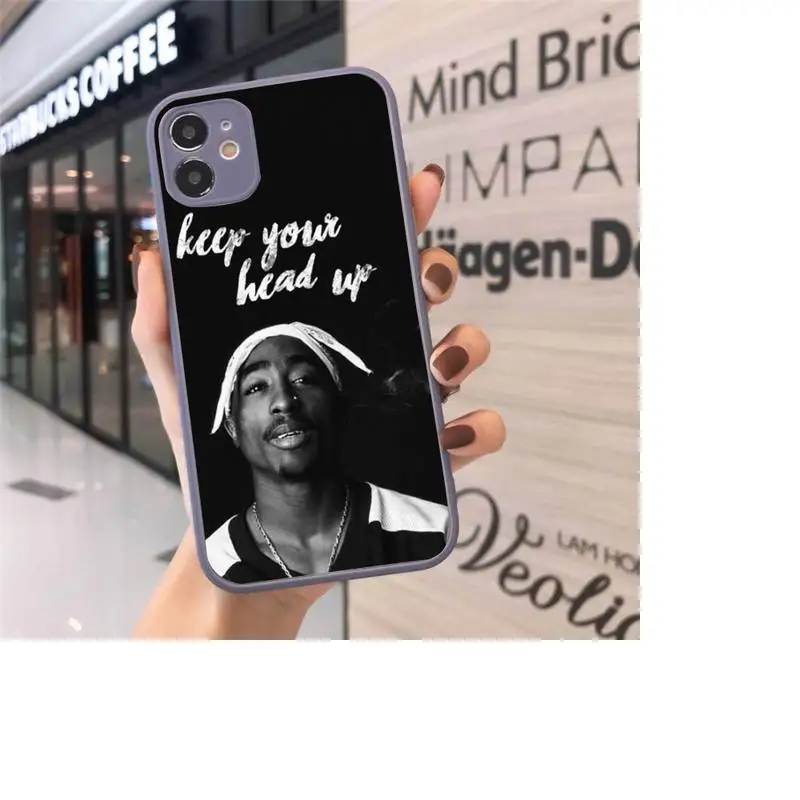 

Rapper 2pac cool hip hop Phone Case Matte Transparent for iPhone 7 8 11 12 s mini pro X XS XR MAX Plus cover funda