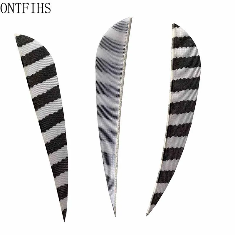 50 шт. Настоящие пучки стрелковых перьев ONTFIHS 4 дюйма охоты на падение формы дроп-шейп.