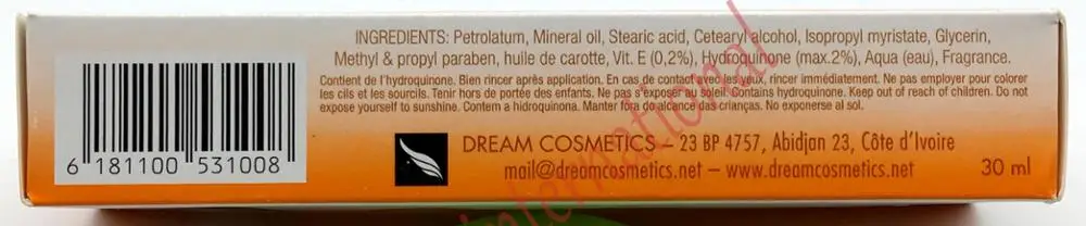 Дорогой Белый Осветляющий косметический крем с морковным маслом/30 г|hair color