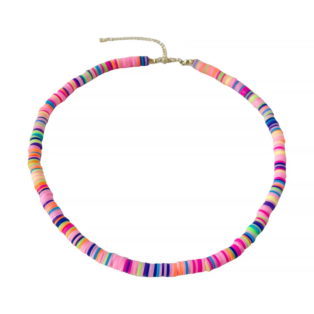 Многоцветный чокер из полимерной глины для женщин ожерелье ручной работы мягкой