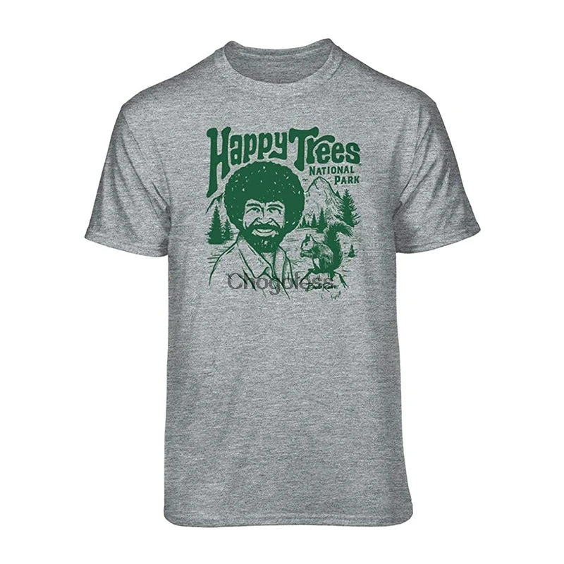 Футболка с рисунком в этническом парке Teelocity Bob Ross|Мужские футболки| |