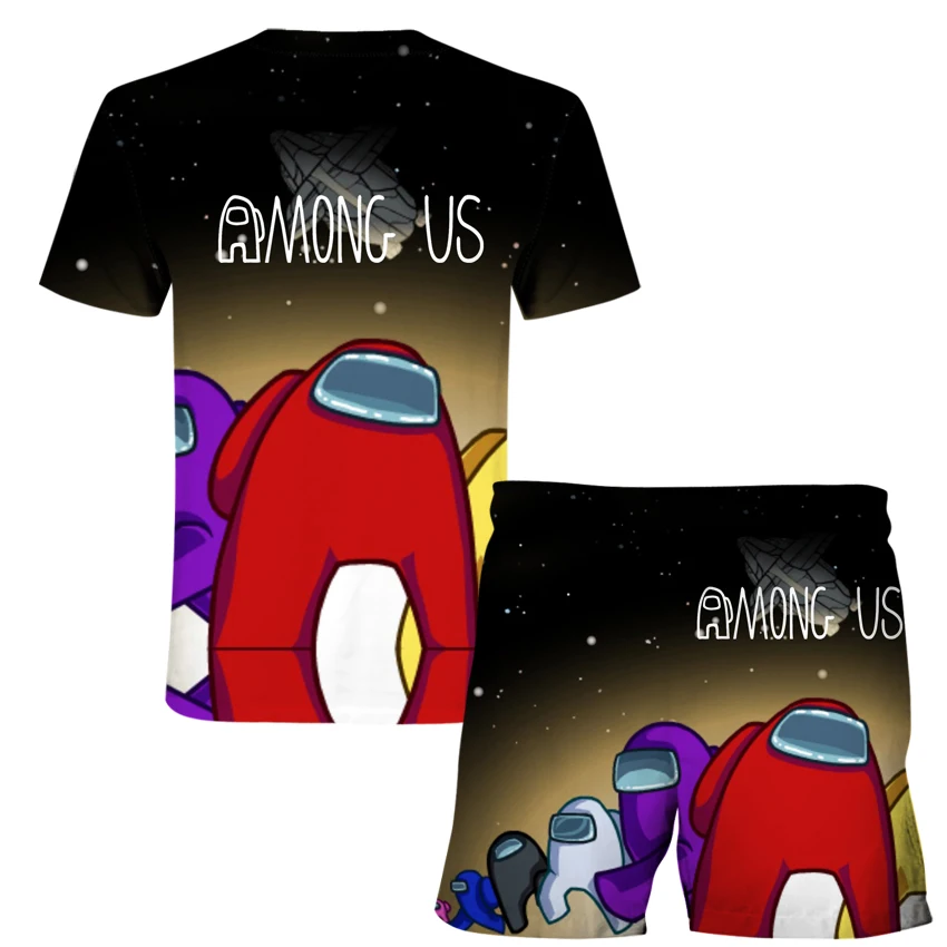 

Summer new men's computer game pattern T-shirt set 3D digital printing T-shirt set fashion leisure men's and women's sports T-sh