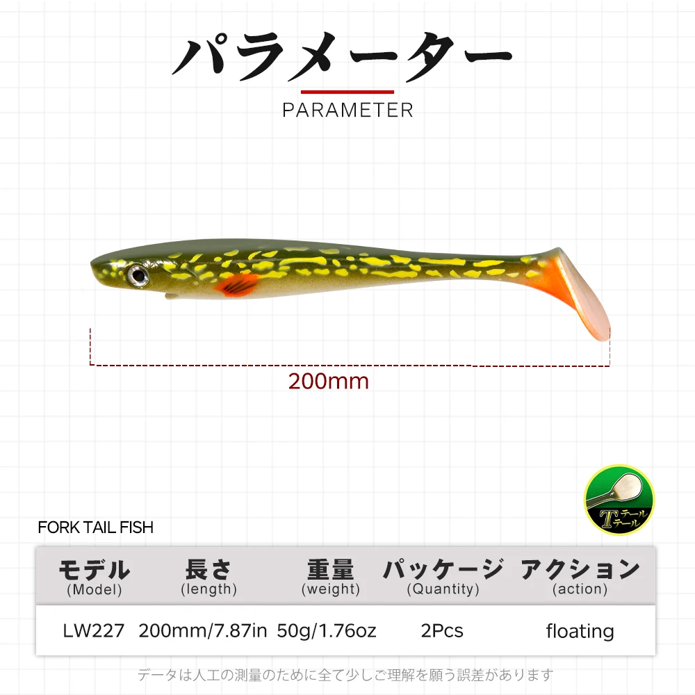Фото Приманка на щуку Hunthouse 2 шт./лот pro shad 20 см 50 г, приманка с рисунком, силиконовая приманка с хвостом, натуральная Мускусная №2