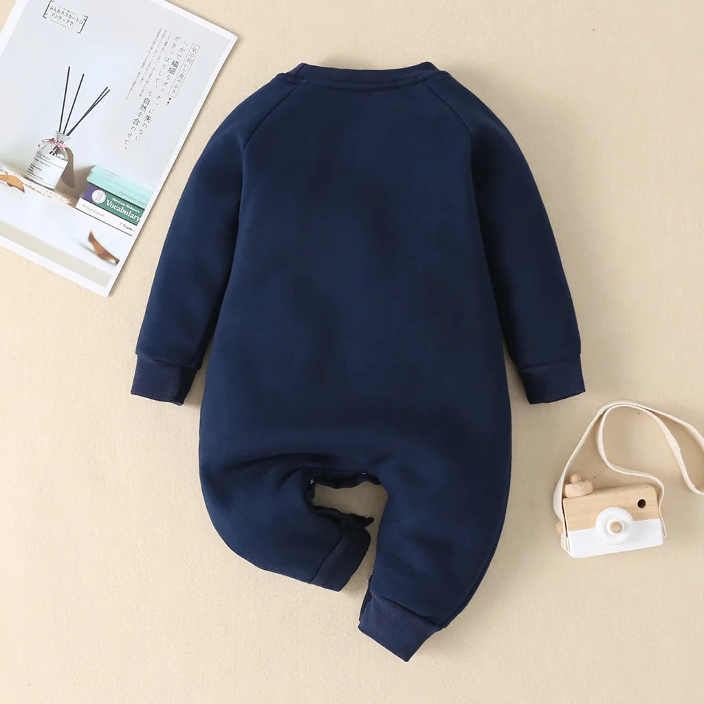 TELOTUNY Infant Baby Boy Girl Christmas Xmas Santa Winter Thick Romper infant Plus velvet warm Jumpsuit Costume Outfits ZO23