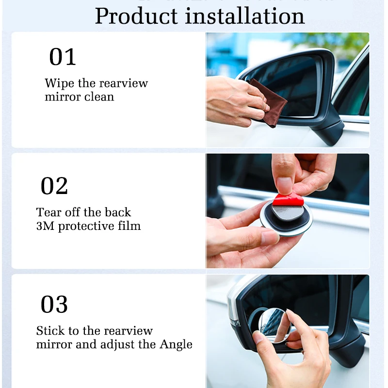 360 градусов широкий угол регулируемый поворот круглый автомобиль заднего вида