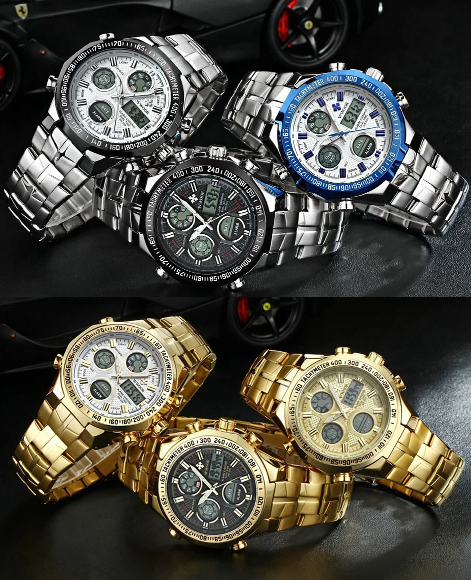 

WWOOR Men Watch Top Luxury Brand Sport Watches Mens Quartz Wristwatch Male Clock Relogio Masculino WR8019J-Black