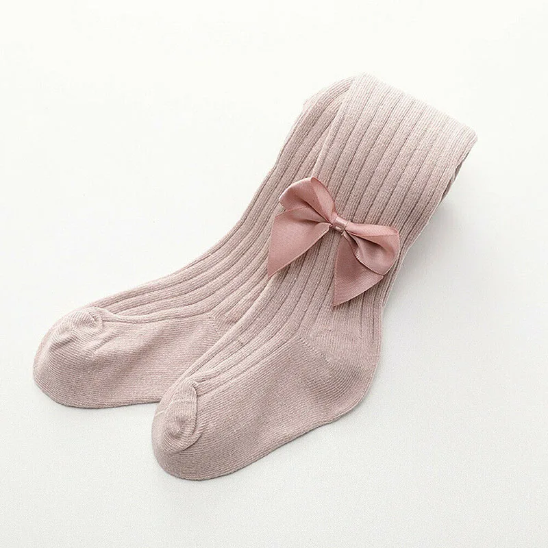 Dark Pink Колготки для малышей; теплые хлопковые однотонные чулки с бантом для новорожденных девочек; прекрасные подарки для младенцев; Новинка; Лидер продаж - Цвет: Dark Pink