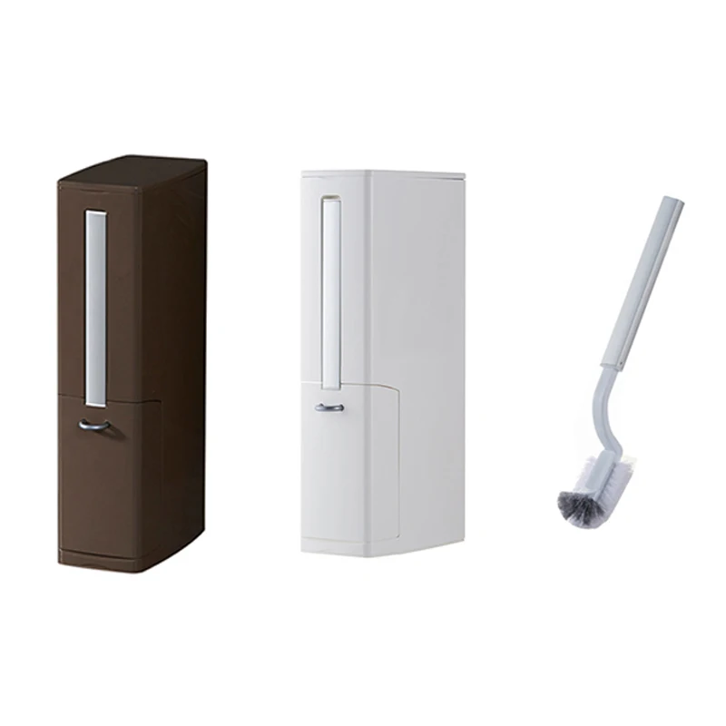 

Plastic Trash Can Set Toilet Brush Waste Bin Dustbin Garbage Bag Dispenser MDJ998
