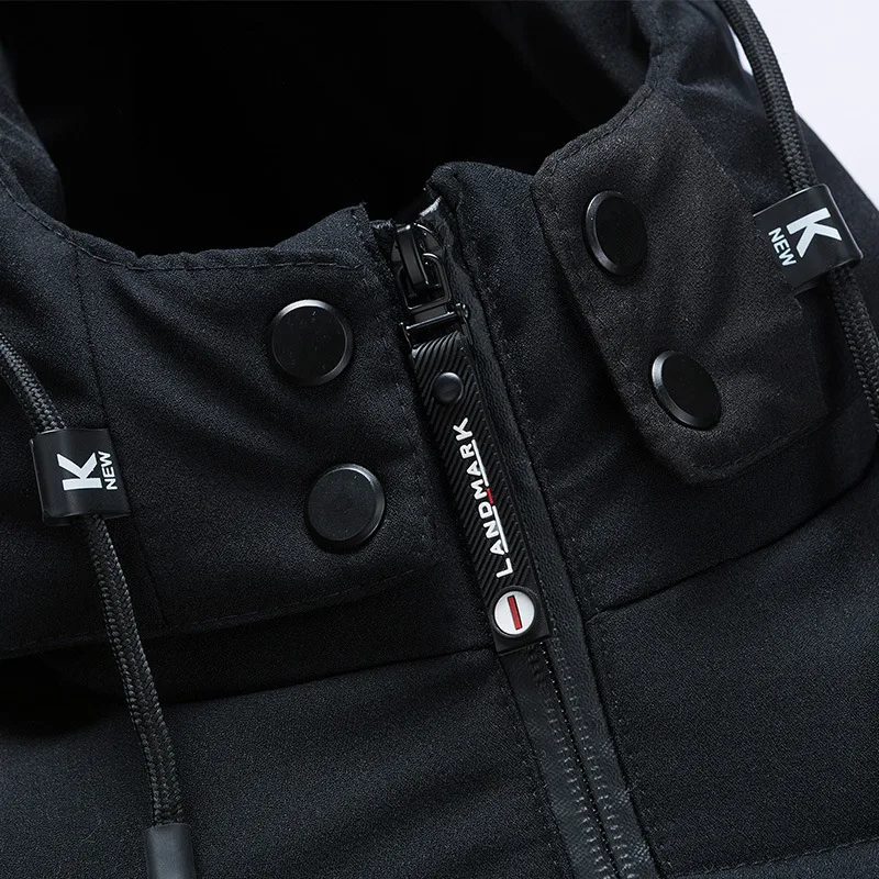 Winter Casual Plain Color Hooded Coat Warm Parkas Outwear Men's Padded Thick Zipper Down Jackets