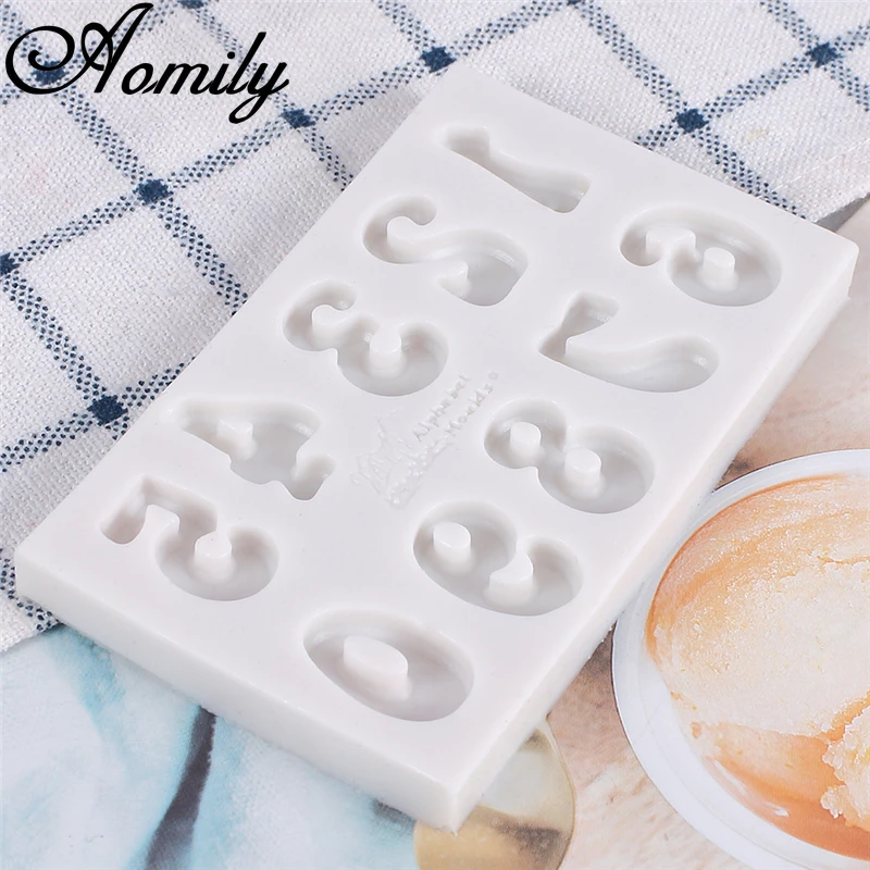 Aomily 0-9 Digital Fondant Mold Cake Decorating Sugar Craft Chocolate Moulds Tools Silicone Molds | Дом и сад