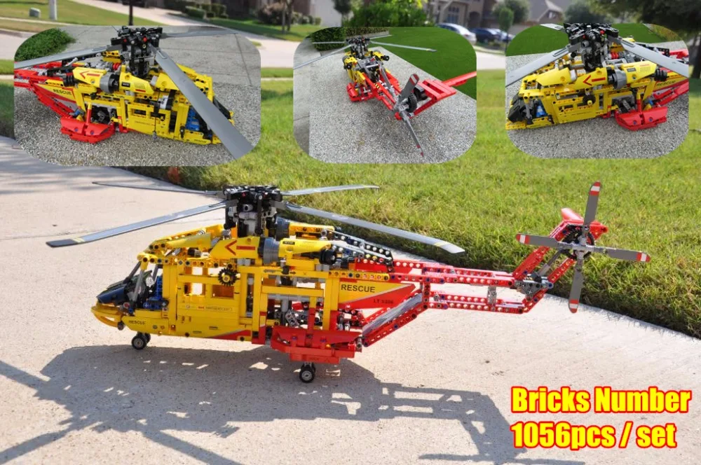 Deformable Fit Technic City Rescue вертолет городской самолет модель строительные блоки кирпичи