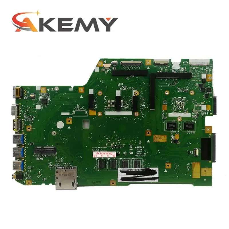 

Akemy For ASUS X751LDB X751LD X751LN X751L Laptop motherboard Mainboard I7-5500U 4GB RAM GT820M GPU