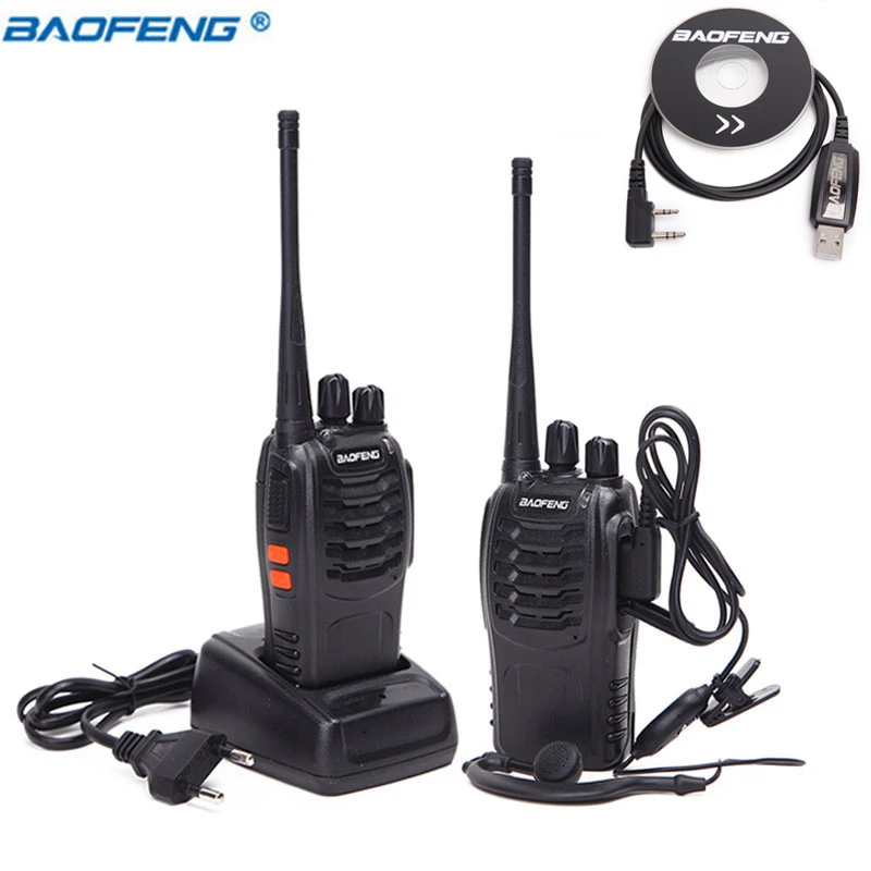 2 шт 4 шт Baofeng BF-888S мини рация трансивер UHF домофон BF888S CB двухстороннее радио портативное радио 888s+ 4 гарнитура - Цвет: 2PCS add programming