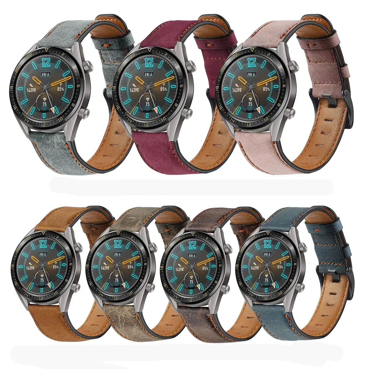 Ретро ремешок для часов из натуральной кожи Huawei Watch GT/gt2 22 мм сменный GT2/gt huawei watch gt