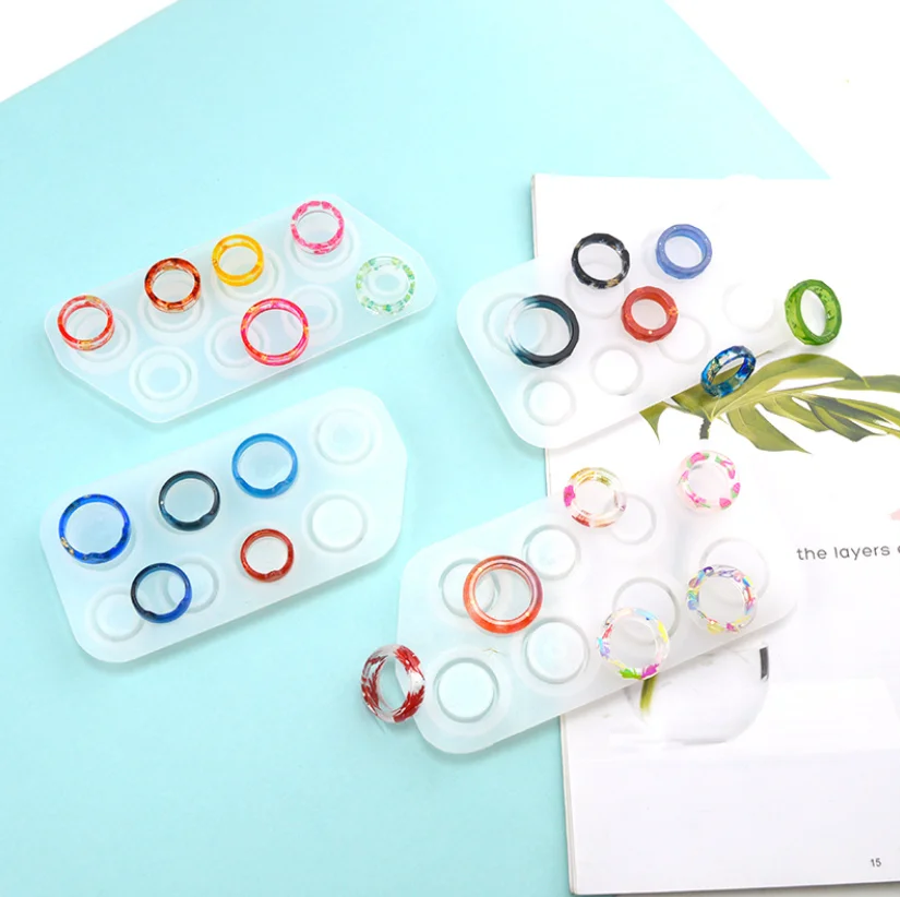 

3PCS Crystal Ring Silicone Mould Resin Mold For DIY Epoxy Resin Ring Jewelry Making Tools Casting Mould