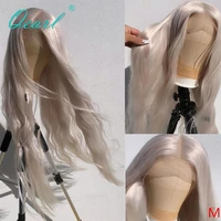 full lace human hair frontal wigs white blonde hd transparent natural wave remy hair full wig for women bleached knot 150 qearl