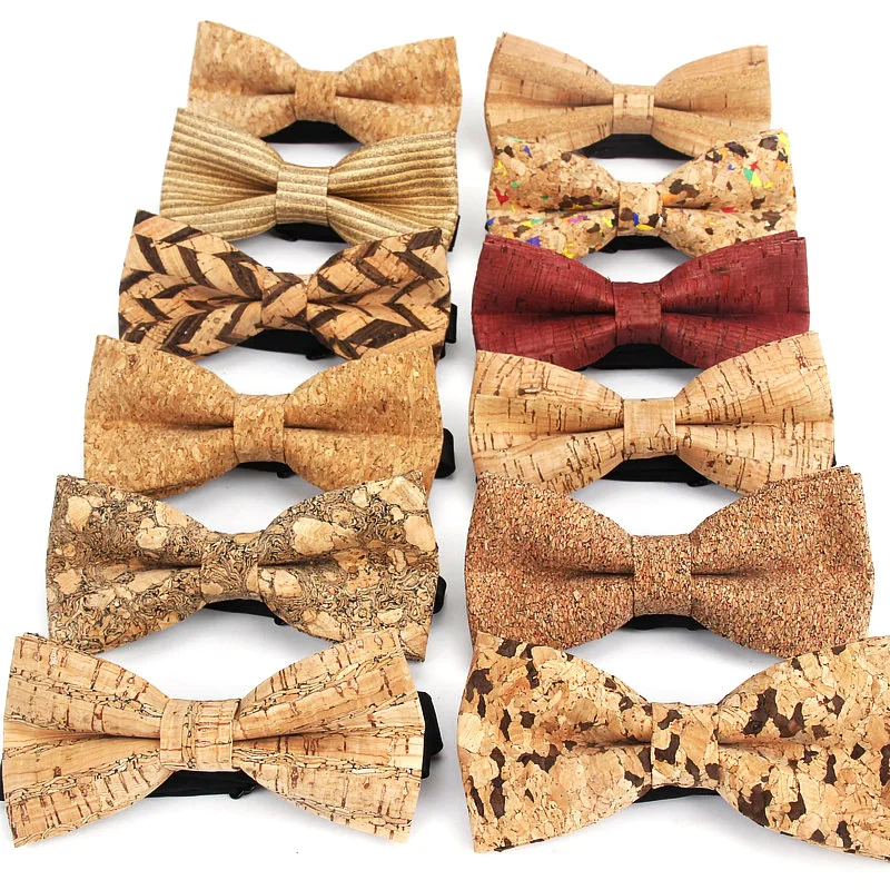 

New Bow Tie Male Cork Creative Wood Grain Butterfly Wedding Celebration Groom Host Men Accessories