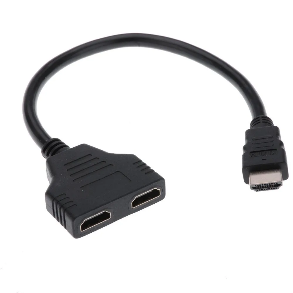 10 шт./лот совместимому с HDMI 1 Мужской Двойной 2 Женский Y сплиттер адаптер кабель со