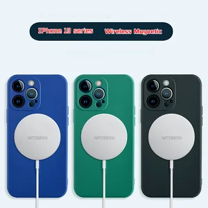 wireless magnetic liquid silicone phone case for iphone 12 11 13 pro max mini x xs xr 7 8 plus magsafing charging celular coque free global shipping
