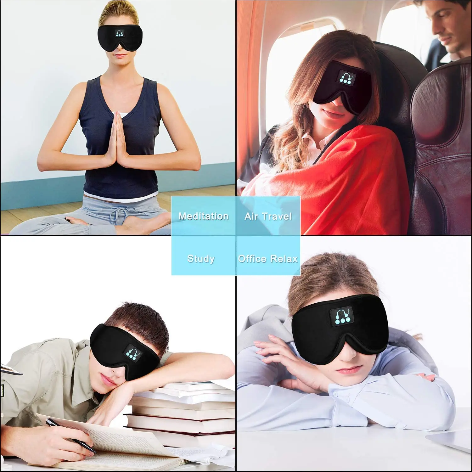 

Sleep Headphones Bluetooth 5.0 Wireless 3D Eye Mask HeadSet With Microphone for Side Breathable Sleepers Travel Call And Music
