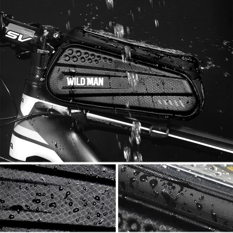 Жесткий Чехол для велосипеда WILD MAN 6,", светоотражающий непромокаемый чехол для телефона с сенсорным экраном, сумка для велосипеда, аксессуары для велоспорта