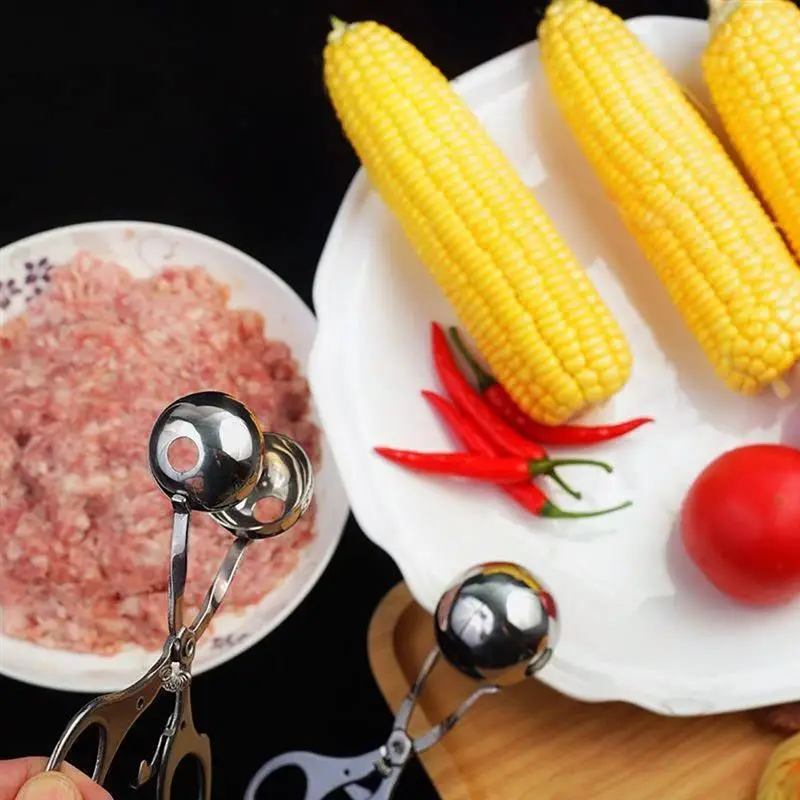 

2PCS Stainless Steel Meatball Maker Clip Fish Ball Rice Ball Making Mold Form Tool Kitchen Accessories Gadgets