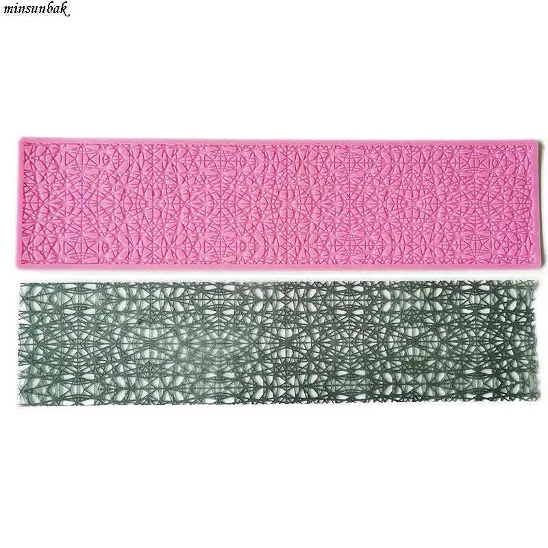 

minsunbak New Lace Mat Fondant Mould Wedding Cake Border Decoration Tools SugarCraft