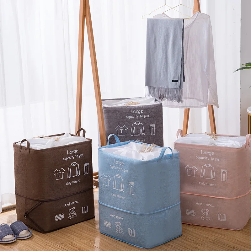 

Collapsible Storage Bag Clothes Quilt Blanket Bed Cover Laundry Toy Storage Basket Large Capacity Foldable Travel Bag Container