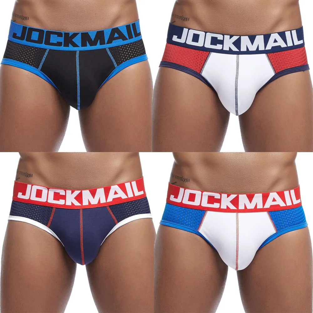 Трусы брифы JOCKMAIL мужские сетчатые пикантное удобное нижнее белье трусы из