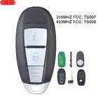 Смарт-ключ KEYECU OEM, 2 кнопки, 315 МГц433 МГц, чип PCF7953XTT ID47 для Suzuki Swift SX4 Vitara 2010-2015 FCC: TS007TS008