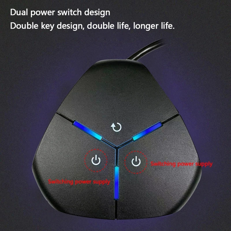 

Desktop PC Button Switch with Dual Power Button for Internet Cafe Home Portable and Convenient