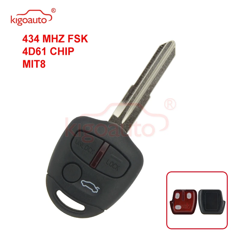 Автомобильный Дистанционный ключ брелок Kigoauto с 3 кнопками 434 МГц MIT8 4D61 для замены