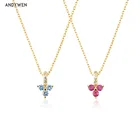 Женская Длинная цепочка с фианитом, из серебра 925 пробы