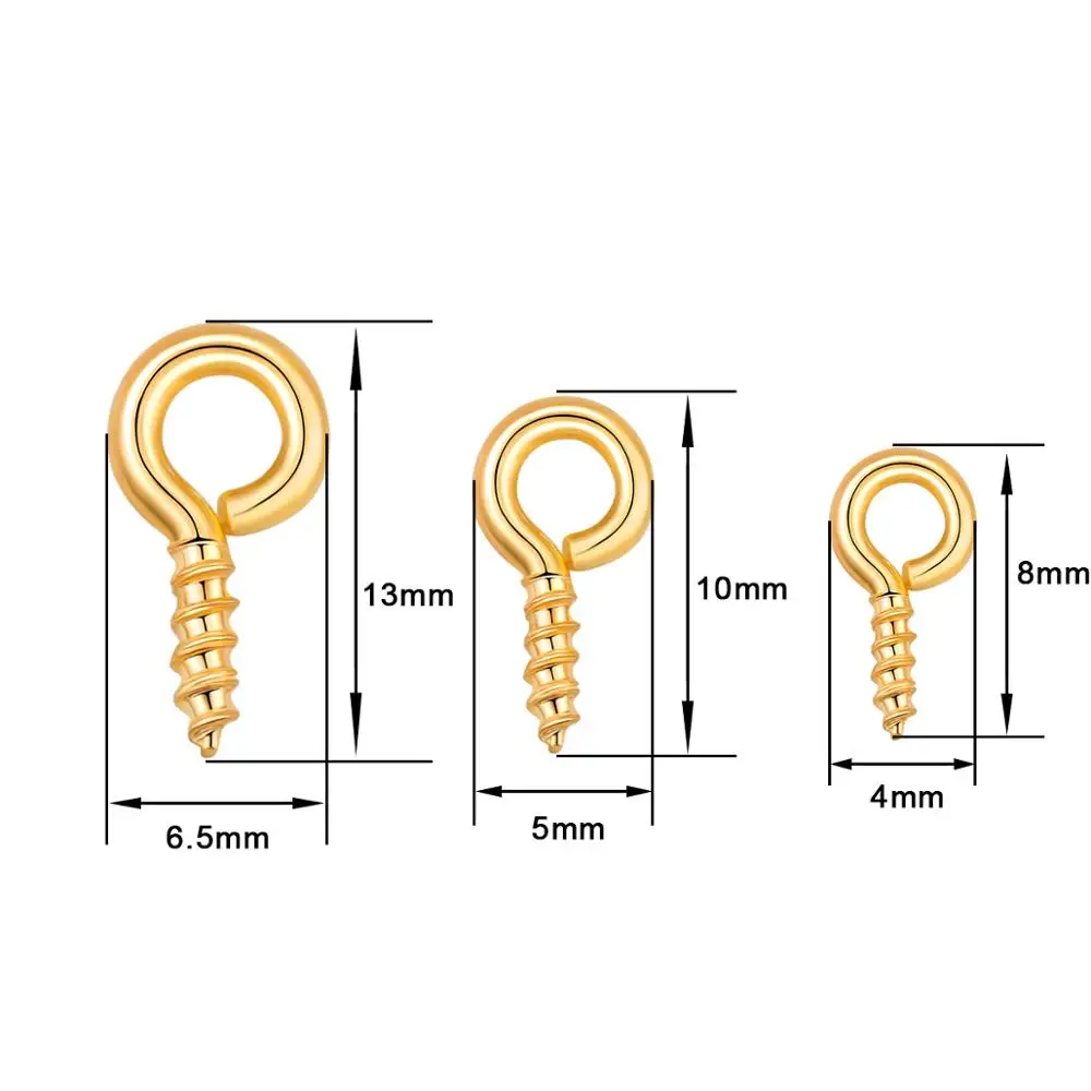 200 шт. миниатюрные штифты Eyepins крючки петли винтовые резьбовые застежки звеньевые