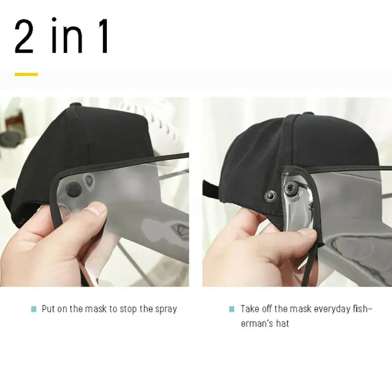 Anti-Virus Safety Hat Anti Fog Dust Splash-proof Work Face Protection Cap Kids Adults Adjustable Baseball |
