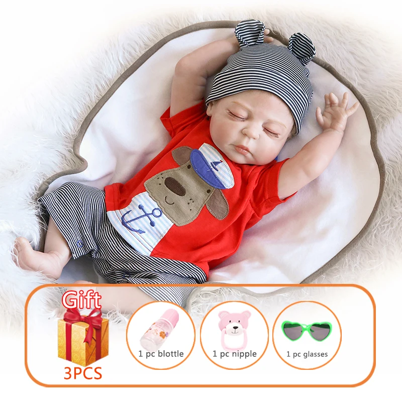 56 см NPK Reborn Baby Doll Спящий ангел целые силиконовые куклы реалистичные детские
